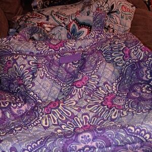 Vera Bradley Purple and Blue Floral Quilt